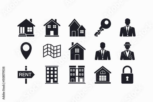 Collection of Real Estate and Rental Icons