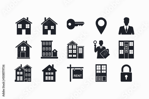 Collection of Real Estate and Rental Icons