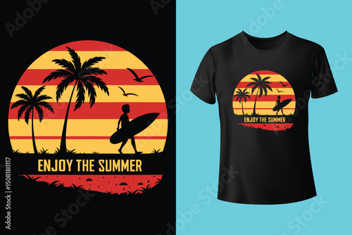 Summer Mood T-Shirt Artwork – Ocean, Fun, and Sun, Summer Graphic Tee – Trendy Design for Hot Days, Vibrant Summer Vibes T-Shirt – Colorful Seasonal Artwork.
