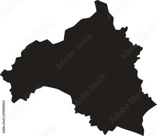 Burkina Faso black map silhouette vector style with white background