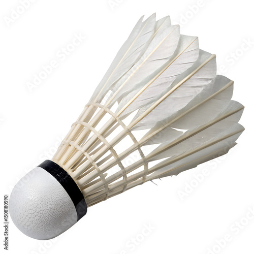Badminton Racket and Shuttlecock Isolated on Transparent Background