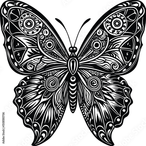 black and white butterfly Butterfly Vector Illustration Elegant Butterfly Vector Butterfly Silhouette Vector