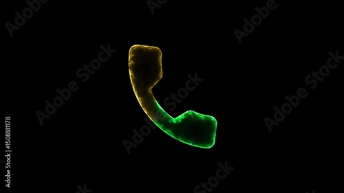 Wallpaper Mural Glowing neon calling icon with neon circle on black background. Glowing neon Phone Call icon Animation Neon red call icon voice animation on black background Torontodigital.ca