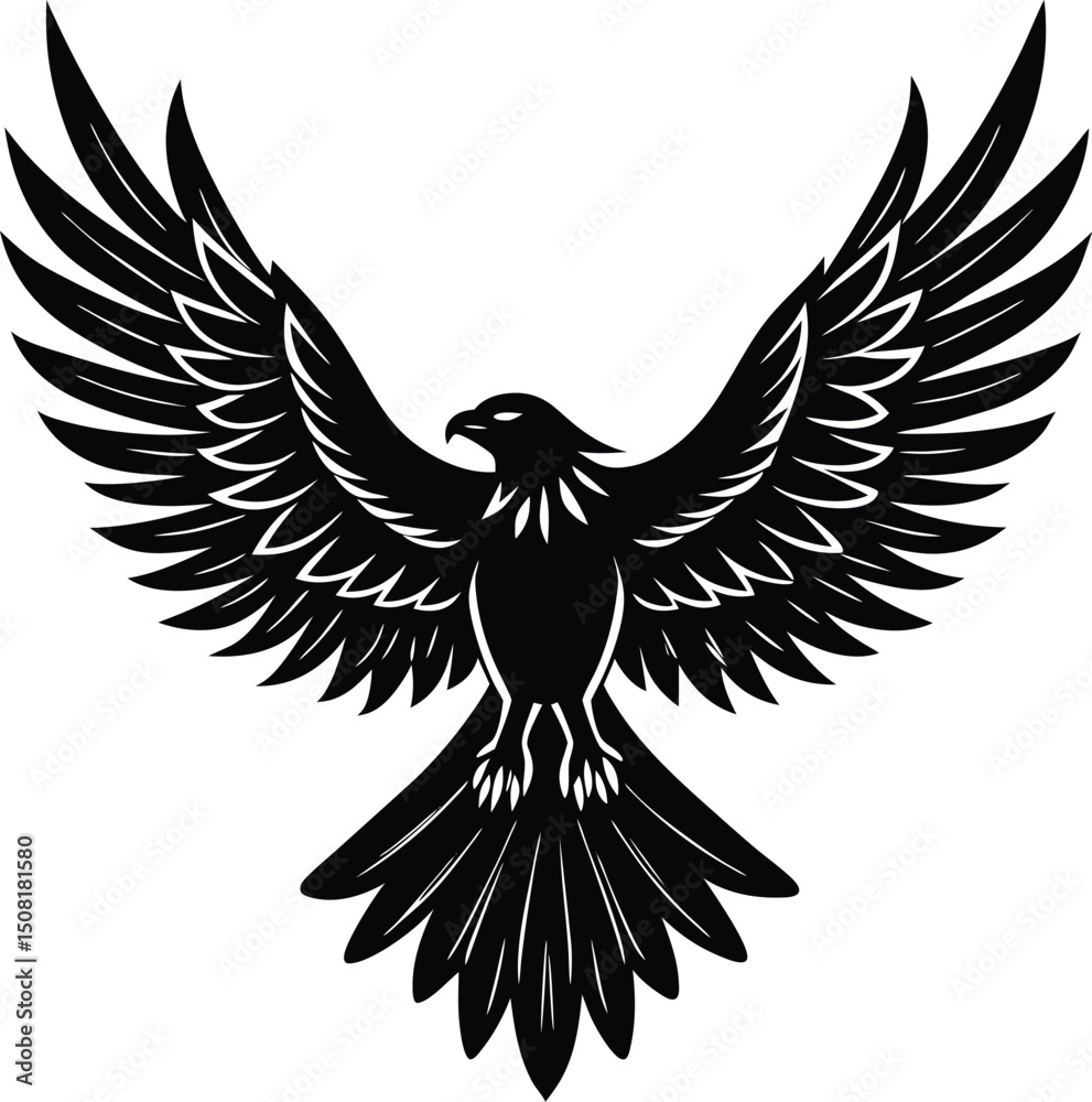 Fototapeta premium Flying Eagle Vector Bold Eagle Graphic Eagle Vector Illustration Realistic Eagle Vector side view eagle