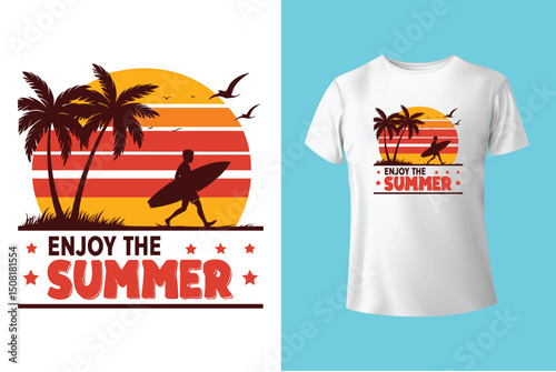 Summer Mood T-Shirt Artwork – Ocean, Fun, and Sun, Summer Graphic Tee – Trendy Design for Hot Days, Vibrant Summer Vibes T-Shirt – Colorful Seasonal Artwork.