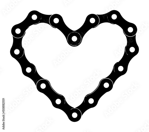 bicycle chain in heart shape vector illustration