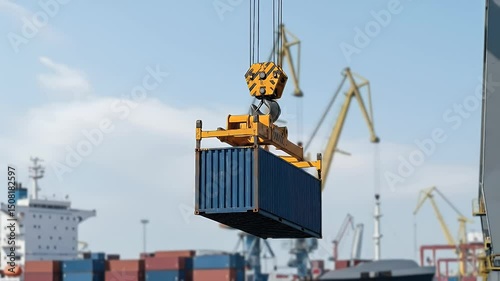Wallpaper Mural Shipping Container Lift: Global Trade and Logistics Torontodigital.ca
