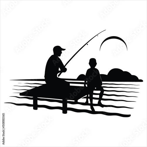 Fishing Vector Silhouette Set 