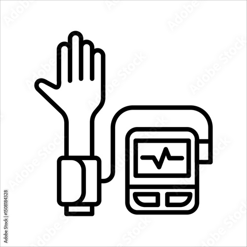 Blood pressure Icon Symbol isolated white background. vector illustration. color editable.