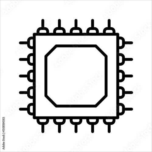 chipset Icon Symbol isolated white background. vector illustration. color editable.