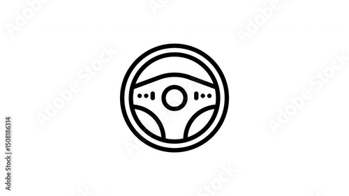 icon line motion graphic steering control