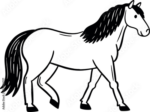 Horse Line Art – Elegant Animal Outline Design