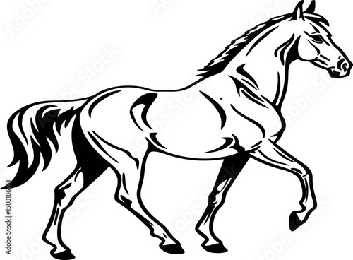 Horse Line Art – Elegant Animal Outline Design