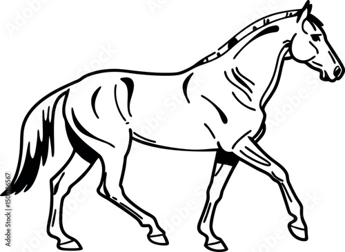Horse Line Art – Elegant Animal Outline Design