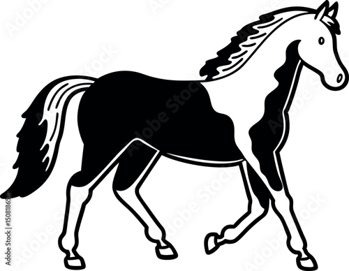 Horse Line Art  Elegant Animal Outline Design, Vector art 