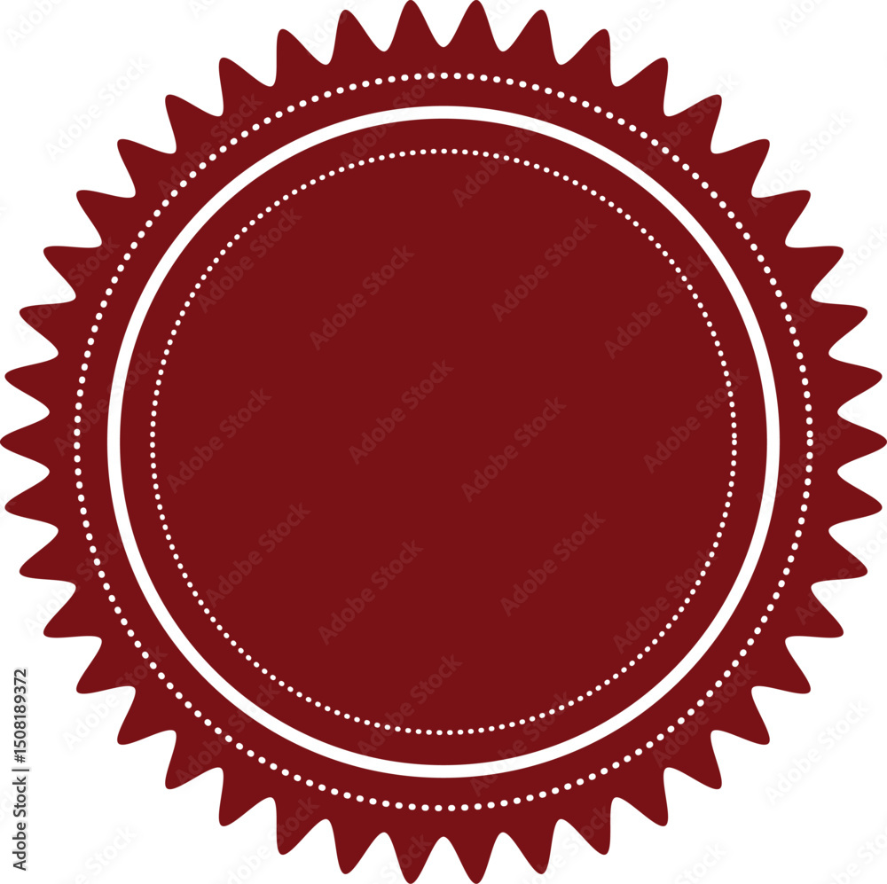 Deep Red Scalloped Badge Design for Elegant Branding and Decorative Use Deep Red Scalloped Badge Design for Elegant Branding and Decorative Use