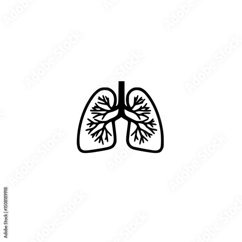 Lungs icon vector illustration for medical anatomy