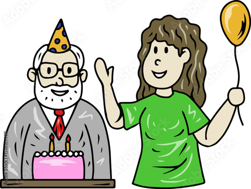 Man and Woman Celebrating Birthday