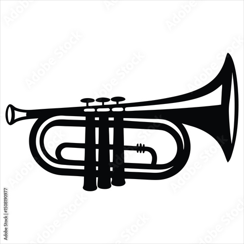 Saxophone Musical Instrument silhouette Design Template Illustration