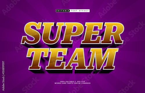 super team editable text effect with a team and sport text effect