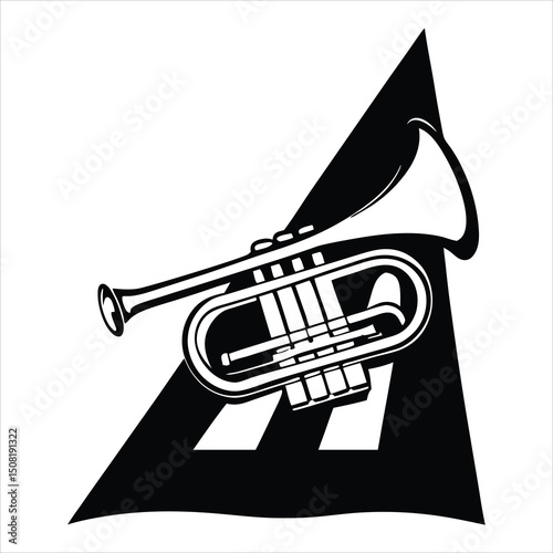 Saxophone Musical Instrument silhouette Design Template Illustration