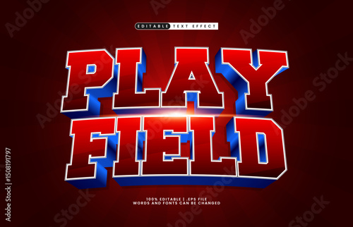 play field editable text effect with a team and sport text effect