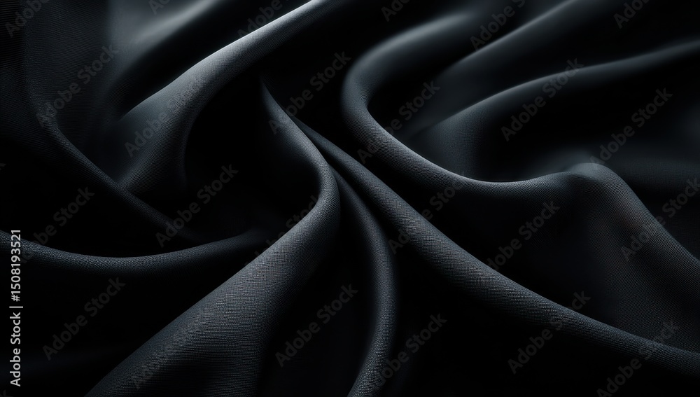 Obraz premium Deep black fabric folds