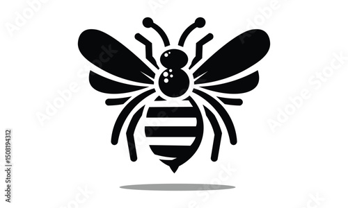 Simple Black and white Bee Vector Design 