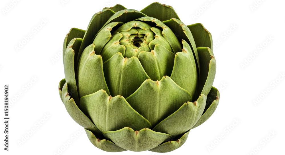 Fototapeta premium Fresh Artichoke Isolated: Organic Vegetable, Transparent Background, Culinary Use