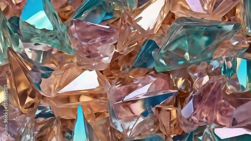 Gemstones sparkling light background animation
