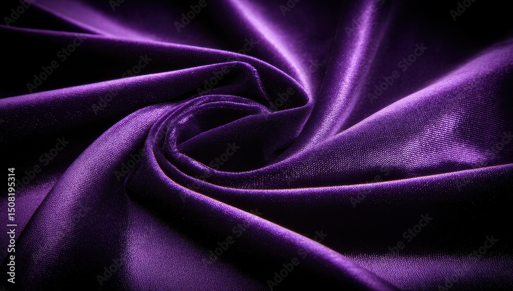 Deep purple fabric drapes in folds Deep purple fabric drapes in folds