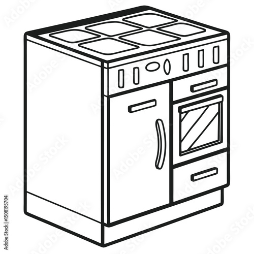 vector illustration of a kitchen stove