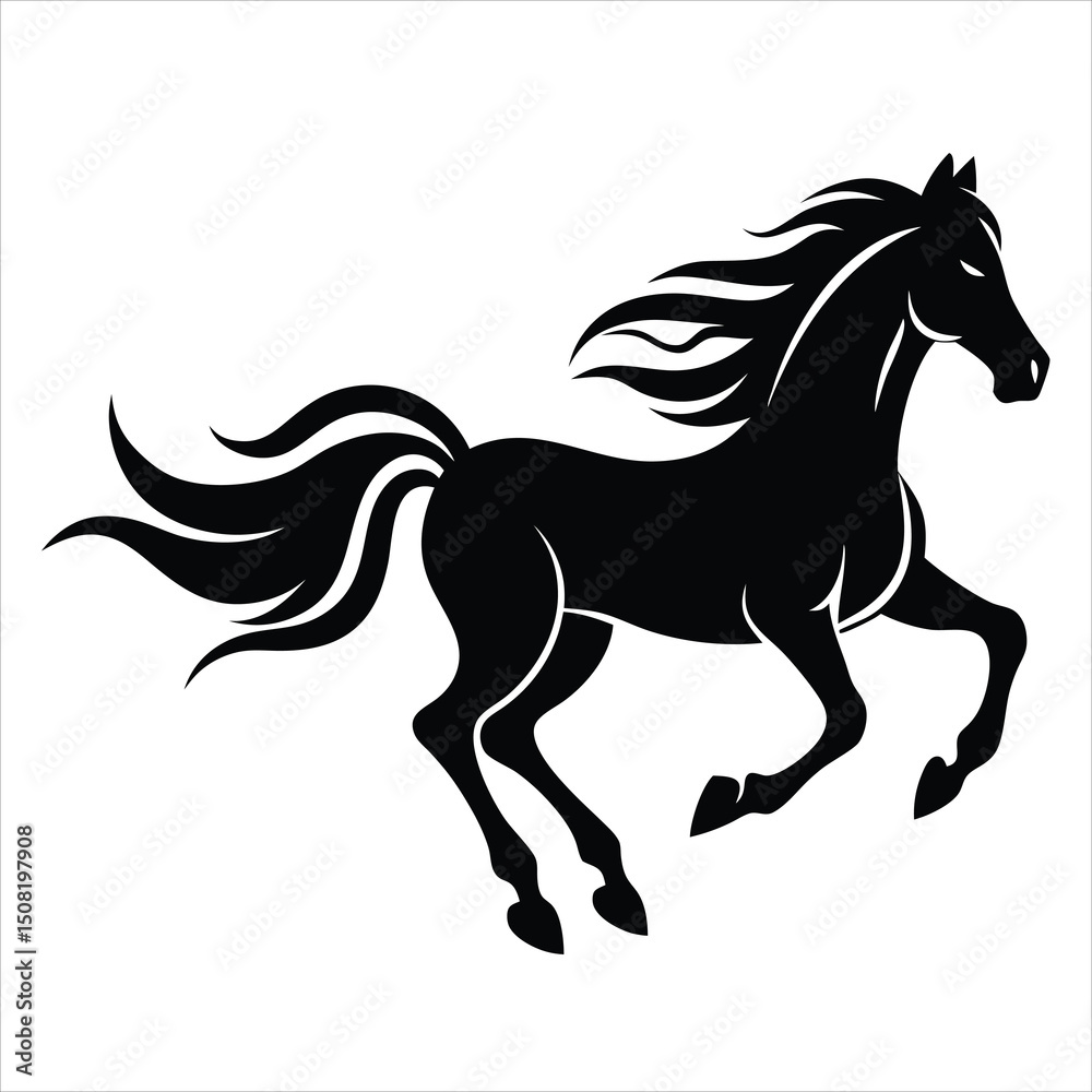 Obraz premium A silhouette of a running horse