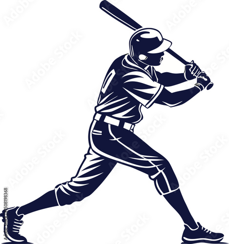 black baseball batter silhouette hitting ball showing dynamic sports movement and athletic performance
