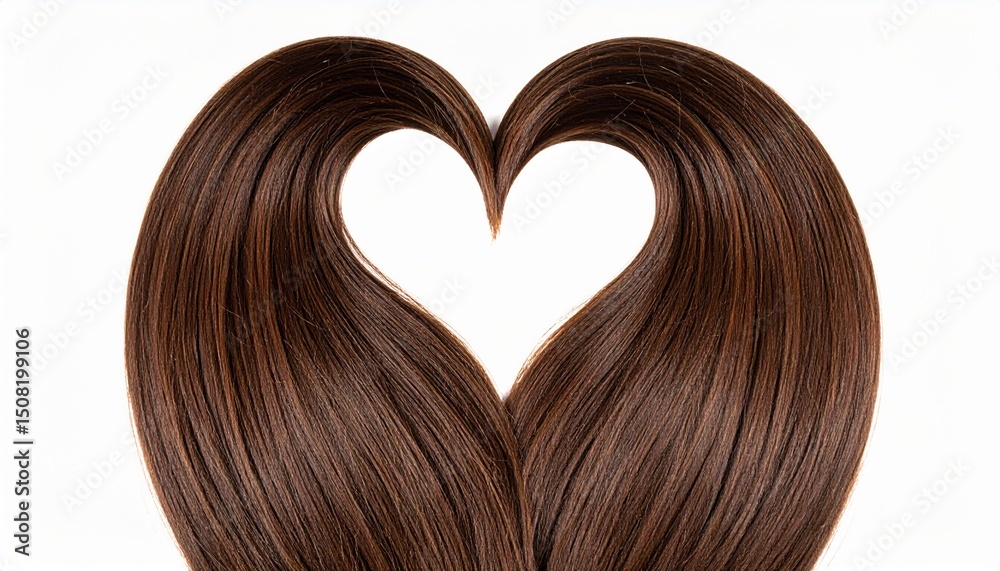 Fototapeta premium High-Quality PNG Heart Shaped Brown Hair Isolated on White