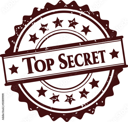vintage top secret stamp emblem vector for restricted secure documents

