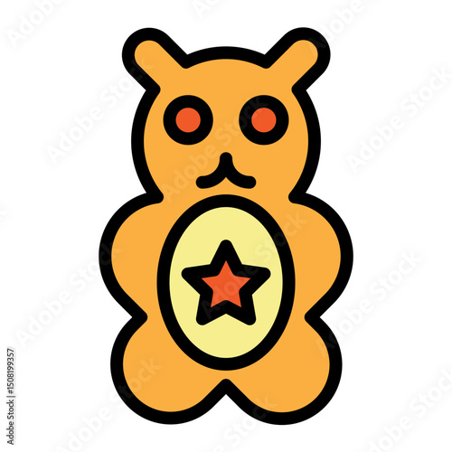 Teddy Bear for Child Vector Filled Icon Design