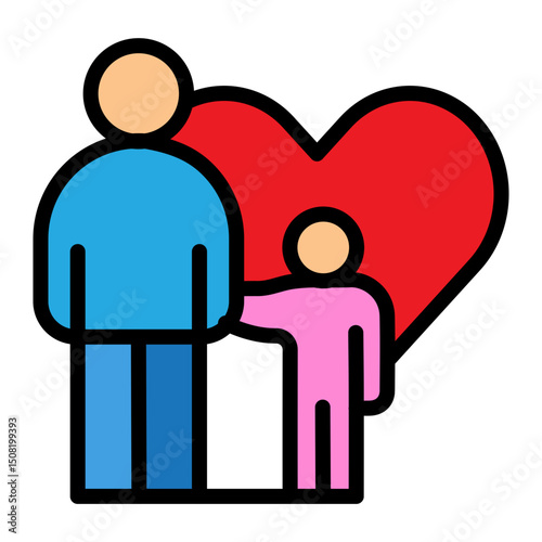 Foster Parent Badge Vector Filled Icon Design