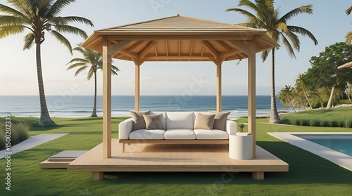 beach villa gazebo with ocean view