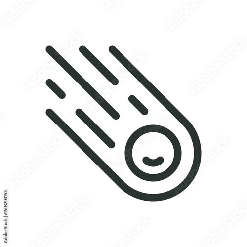 Meteorite line icon, armageddon asteroid vector symbol with editable stroke