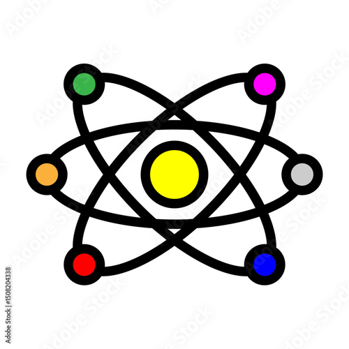 Atom Vector Filled Icon Design