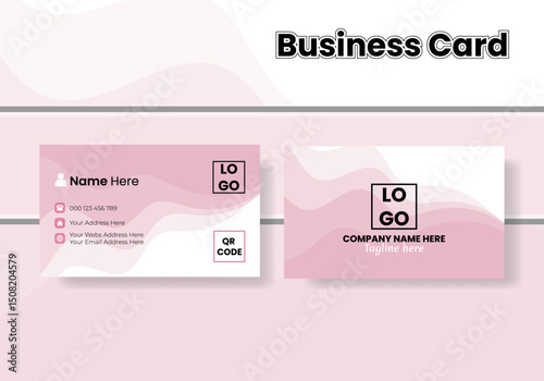 Elegant Minimalistic Business Card Design with Soft Pastel Colors and Cute Aesthetic Elements—Perfect for Creative Professionals and Boutique Brands


