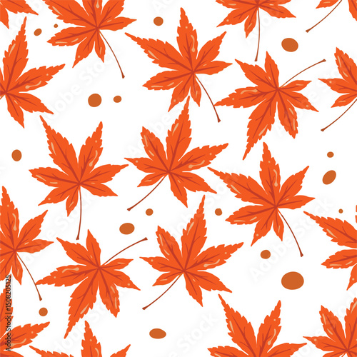 seamless pattern with autumn leaves illustration art