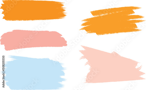 A set of watercolor splashes on white background. 