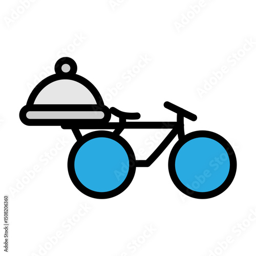 Delivery Bicycle Vector Filled Icon Design