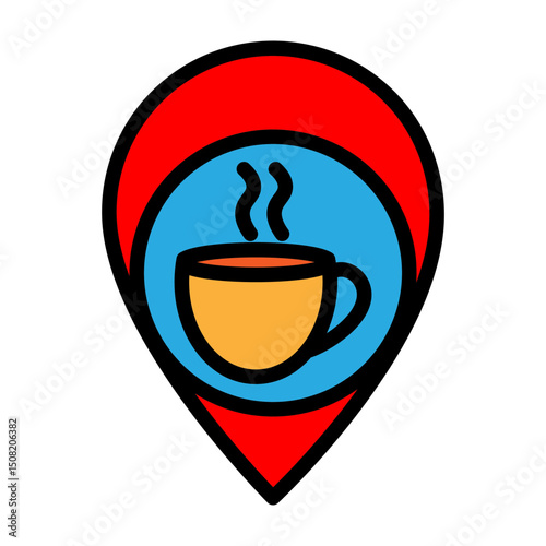 Coffee Shop Vector Filled Icon Design