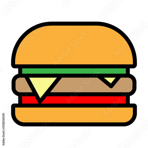 Hamburger Vector Filled Icon Design