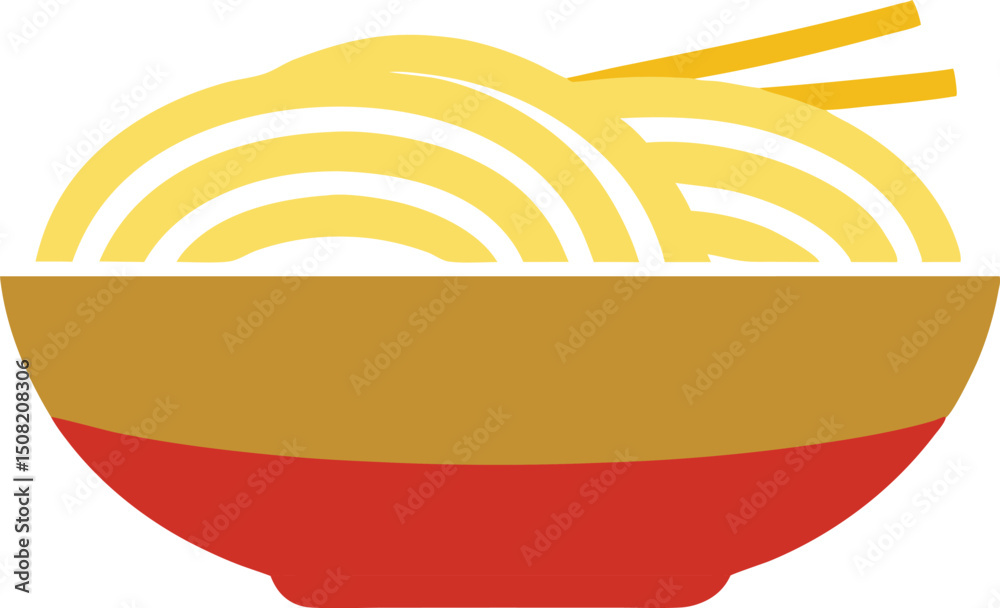 Obraz premium Soba noodles in traditional Japanese buckwheat dish theme vector art illustration