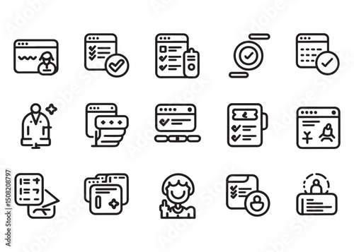 Online survey checklist forms feedback icons