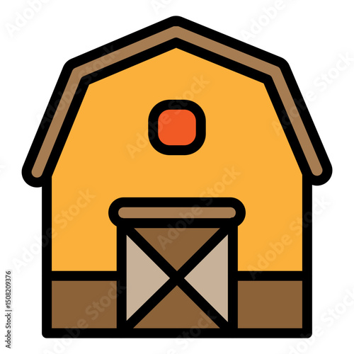 Barn Vector Filled Icon Design